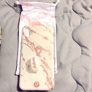 iPhone XS Max Loopy Case Rose gold marble.